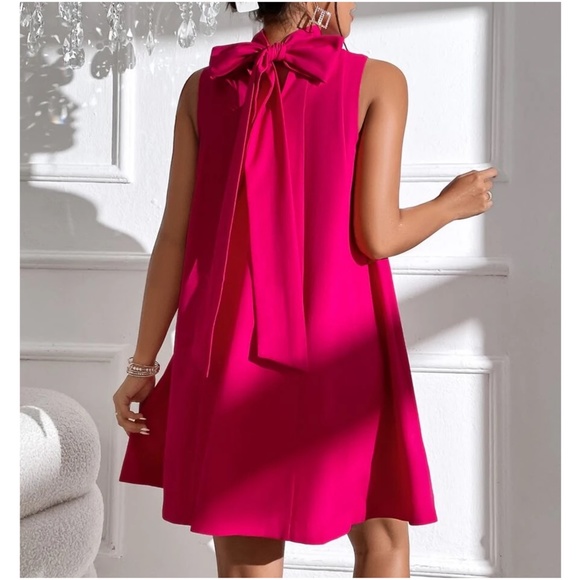 Luxe Neck Tie Party Evening Mini Dress - Picture 4 of 12